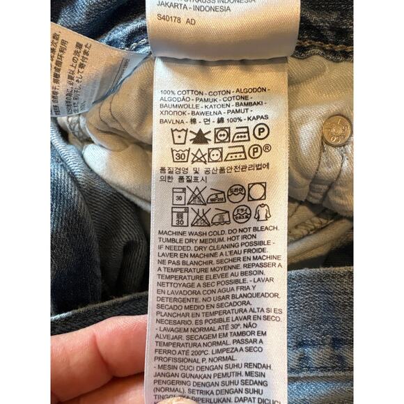 Levis 514 Jeans Mens 32x34 Blue Reg Fit Straight Leg Distressed 100% Cotton FLAW - Picture 7 of 12